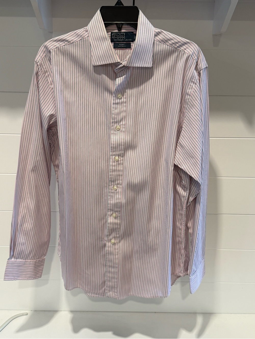Ralph Lauren Slim Fit Pink and White Striped Dress Shirt